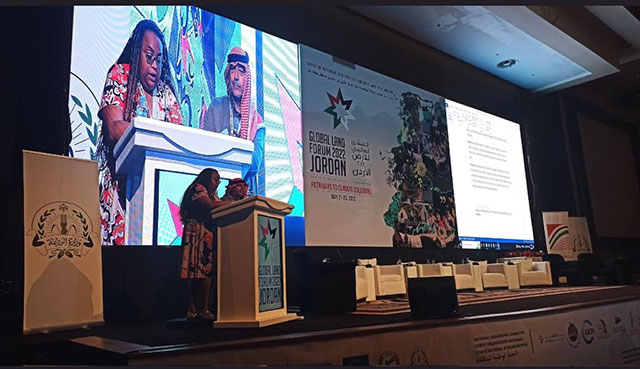 The 2022 Global Land Forum concluded on Thursday with the adoption of the Dead Sea Declaration at the King Hussein Bin Talal Convention Centre in the Dead Sea region on Thursday (Photo courtesy of ILC Twitter page)
