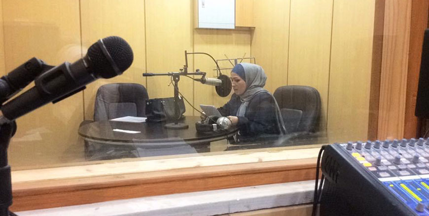 A volunteer records books for blind students and students with visual impairments at a studio as part of the Voicrill initiative (Photo courtesy of the Voicrill initiative)