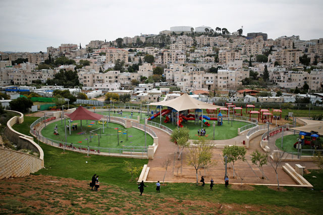 This playground is seen in this general view photo of the Israeli settlement of Modiin Illit in the occupied West Bank on March 27, 2017 (Reuters file photo)
