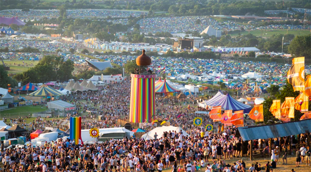 A general view of the festival site during day one of 2022 Glastonbury Festival at Worthy Farm, an event that brings millions of pounds to South West England’s economy (AFP photo)