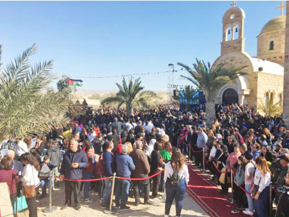 Worshippers are seen attending Epiphany near the Baptism Site, also known as Al Maghtas (Photo courtesy of  Baptism Site Commission)