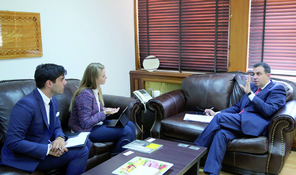 Minister of Planning and International Cooperation Imad Fakhoury speaks to Oxford Business Group in a recent interview in Amman (Photo courtesy of Oxford Business Group)