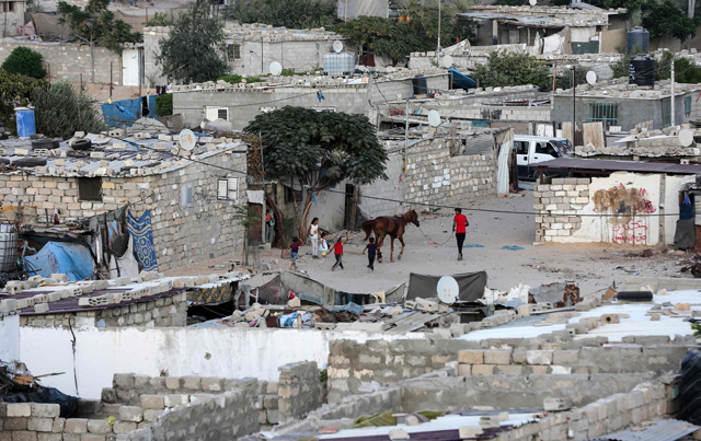 A general view shows an impoverished neighbourhood of the Khan Younis refugee camp in southern Gaza Strip on Saturday (AFP photo)