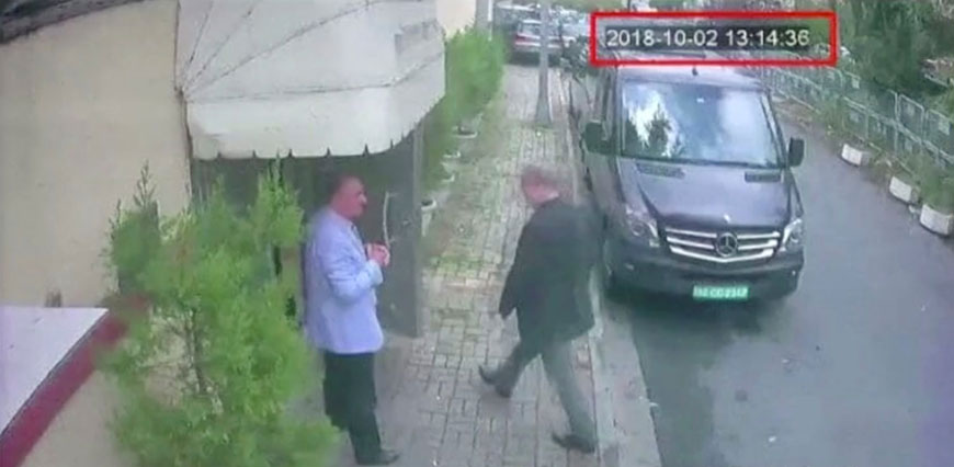 A still image taken from CCTV video and obtained by TRT World claims to show Saudi journalist Jamal Khashoggi as he arrives at Saudi Arabia’s consulate in Istanbul, Turkey, on October 2 (Reuters photo)