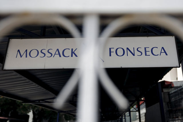Mossack Fonseca law firm sign is pictured in Panama City on Monday (Reuters photo)