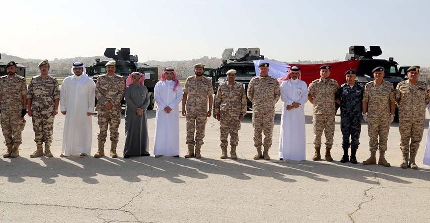 The Jordan Armed Forces-Arab Army received eight armoured personnel carriers donated by Qatar on Tuesday (Petra photo)