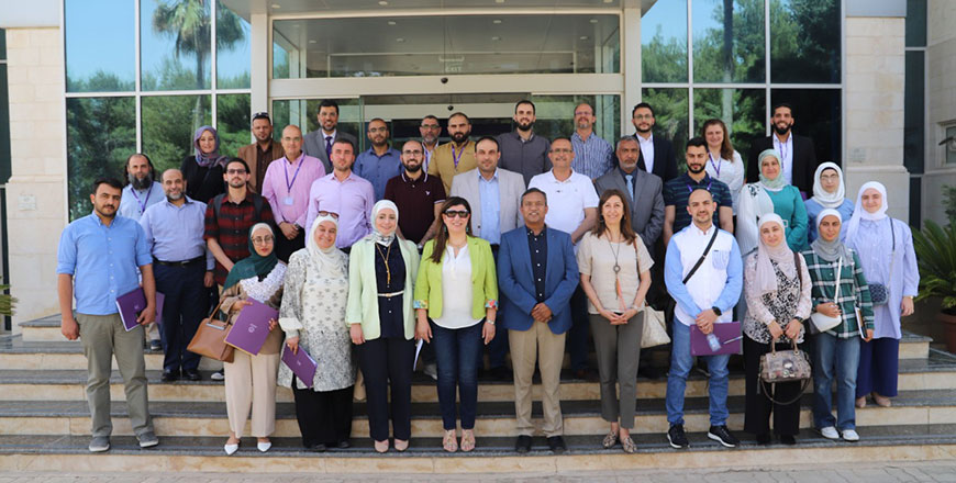 Participants pose for a group photo during the first forum on introducing circular economy measures to Jordanian food industries hosted by the Royal Scientific Society (Photo courtesy of RSS)