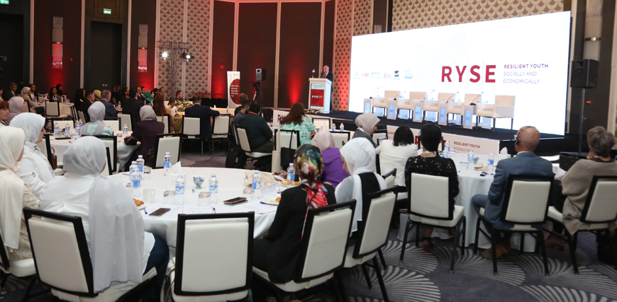 Participants during the closing ceremony of the RYSE (Resilient Youth, Socially and Economically Empowered) project in Amman on Tuesday (Photo courtesy of Danish Refugee Council)