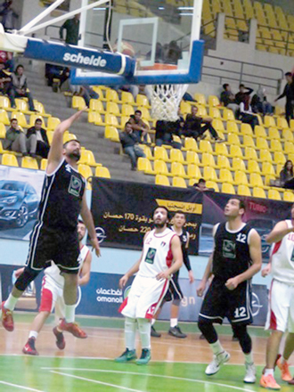 Riyadi on their way to winning the Jordan Basketball League title on Monday at the Prince Hamzeh Hall in Amman (Photo courtesy of Riyadi)