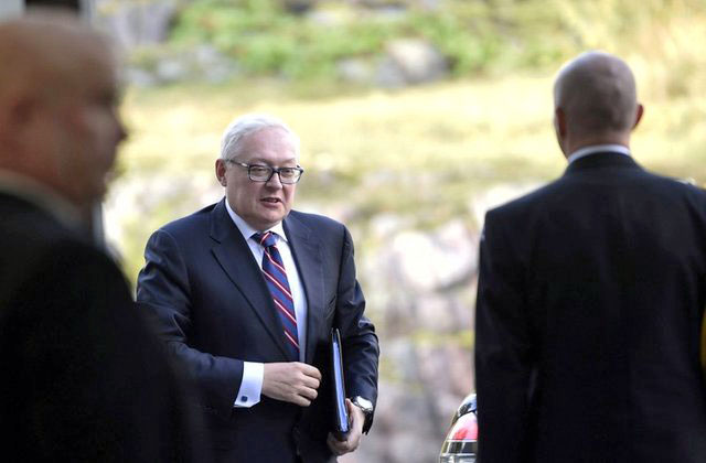 Finnish President Sauli Niinisto (not shown) meets Deputy Foreign Minister of the Russian Federation Sergei Ryabkov at the president’s official residence Mantyniemi, Helsinki, Finland, on September 12, 2017 (Reuters photo)