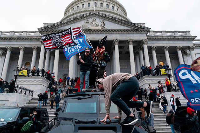 Supporters of US President Donald Trump protest outside the US Capitol on Wednesday in Washington, DC (AFP photo)
