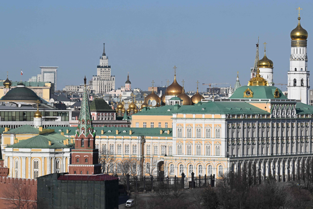 A view shows the Kremlin in downtown Moscow on Wednesday (AFP photo)