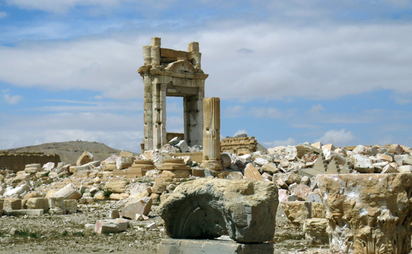 A photo shows on Tuesday the remains of the Temple of Bel in the historical city of Palmyra after it was blown up by Daesh militants (AFP photo)