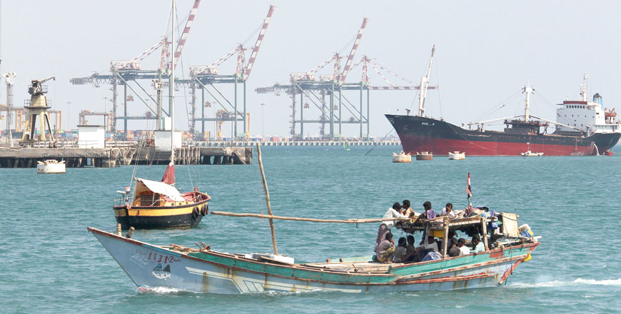 In this file photo, a fishing boat is seen entering the harbour in the southern city of Aden, situated at the mouth of the Red Sea. Saudi Arabia has temporarily halted all oil shipments through a key waterway after Yemen’s Iran-aligned Houthi rebels attacked two crude vessels, officials said on Wednesday (AFP photo)