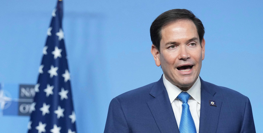 US Secretary of State Marco Rubio holds a joint statement with NATO Secretary General during a meeting of NATO Ministers of Foreign Affairs at NATO's headquarters in Brussels on April 3, 2025 (AFP photo)