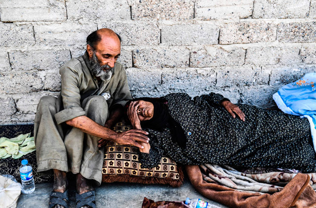 Wounded Syrians rest in eastern Raqqa on Thursday, during an offensive to retake the city from Daesh terror group (AFP photo)