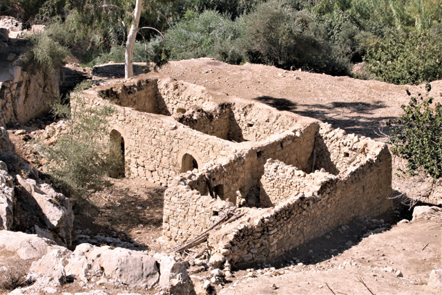 Remains of a late Ottoman period farmstead in the central part of Wadi Shuaib  (Photo courtesy of Alexander Ahrens)
