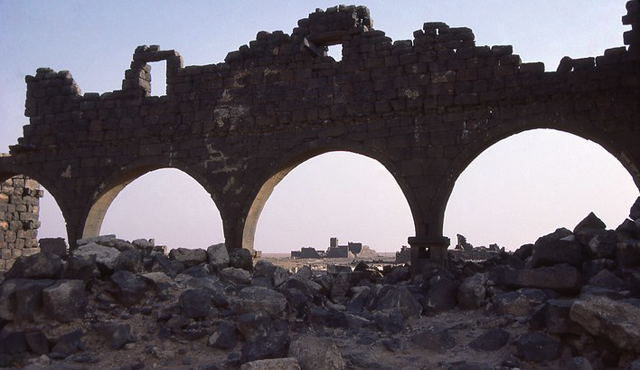 A remains of army barracks in Umm Al Jamal (Photo courtesy of ACOR)