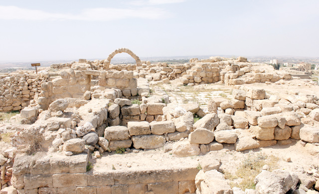 Residential quarters with Roman arches are seen in Tell Hisban, located in the Madaba Plain (Photo courtesy of Bethany Walker)