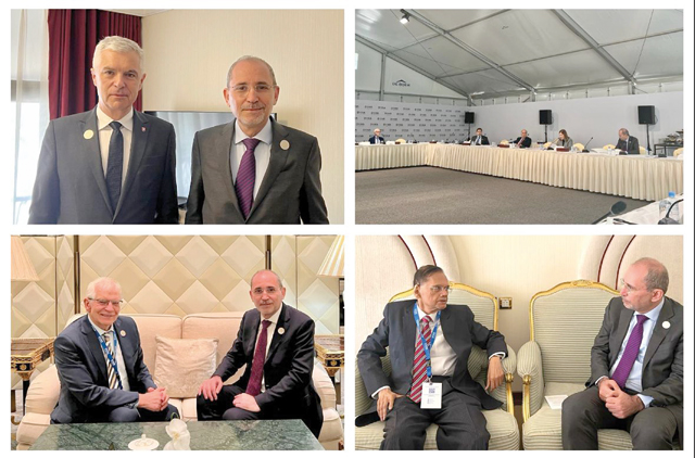 Deputy Prime Minister and Foreign Minister Ayman Safadi on Sunday continued his meetings with a number of his counterparts participating in the Doha Forum (Photos courtesy of Foreign Ministry)