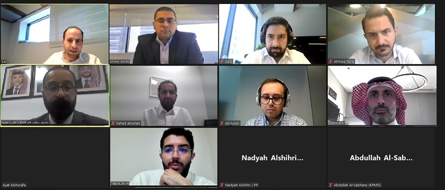 Participants during the virtual extraordinary general assembly meeting of the Saudi Jordanian Investment Fund on Tuesday (Photo courtesy of SJIC)