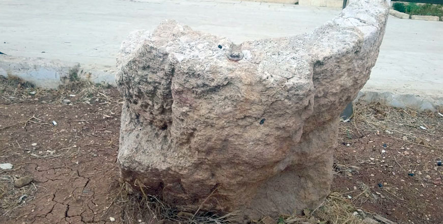   The ancient sundial is now located in front of the Jordan Archaeological Museum on Amman Citadel (Photo courtesy of Adeeb Abushmais)