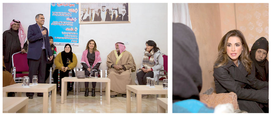   Her Majesty Queen Rania visits Al Jizah on Tuesday (Photos courtesy of Royal Court)