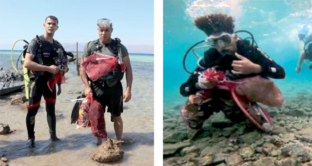 The Public Security Directorate (PSD) has implemented a comprehensive environmental campaign on Aqaba’s beaches in order to preserve the environment and spread awareness on the harms of littering in the area  (photo courtesy of PSD)