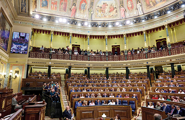 MPs attend the Parliament’s constitutive sitting at the Congress of Deputies in Madrid, on Thursday (AFP photo)