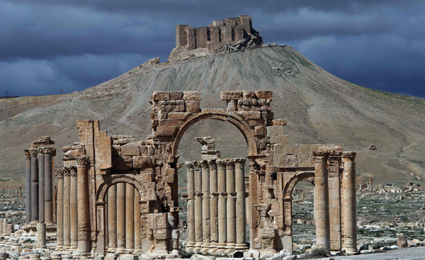 This file photo taken on March 14, 2014, shows a partial view of the ancient oasis city of Palmyra, 215 kilometres northeast of Damascus (AFP photo)