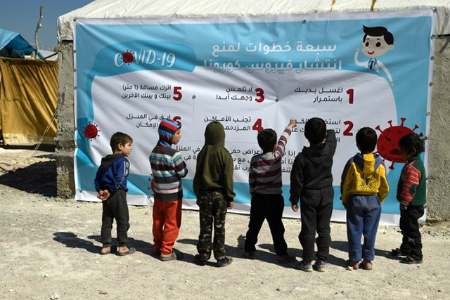 The World Health Organisation will begin testing for the coronavirus in Syria's northwest  as fears grow for people trapped there by war especially displaced Syrians living in packed camps (AFP photo)