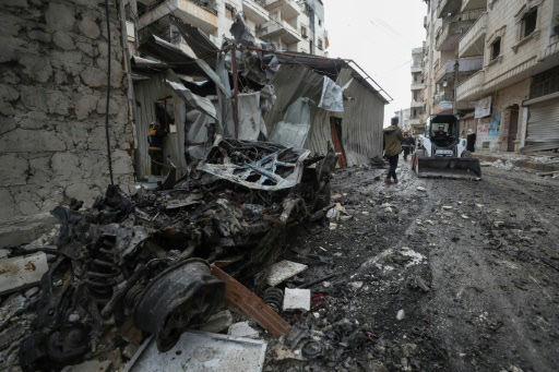 The town of Ariha in Idlib province was struck by a reported regime air strike, according to the Syrian Observatory for Human Rights (AFP photo)