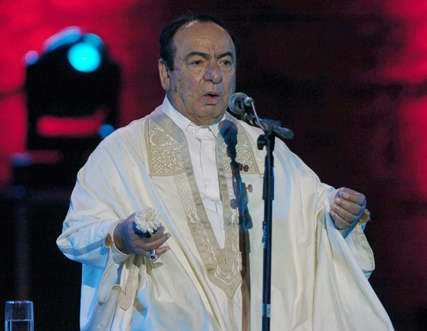  In this file photo taken on July 27, 2010, Syrian singer Sabah Fakhri performs during the 46th International Carthage festival at the Roman theatre in Carthage, near Tunis (AFP photo)