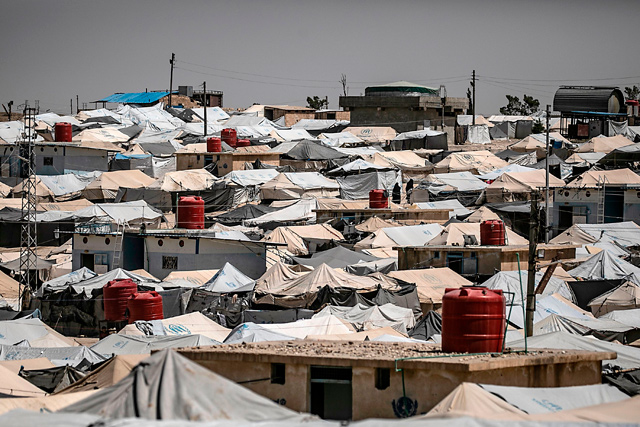 This photo shows Al Hol camp for displaced people in Al Hasakeh governorate in north-eastern Syria on Sunday (AFP photo)