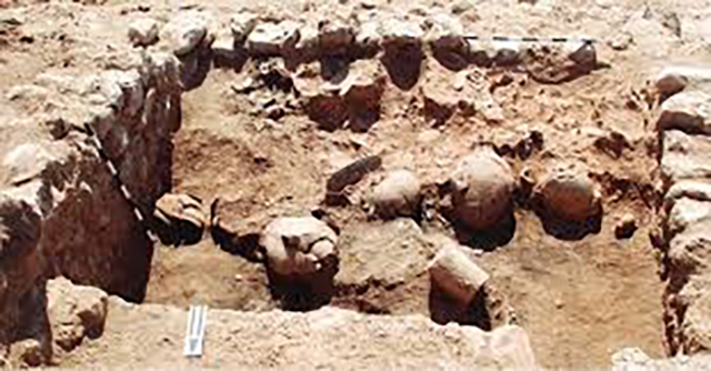 Pottery vessels found at Tell Abu Al Kharaz (Photo courtesy of Peter Fisher)