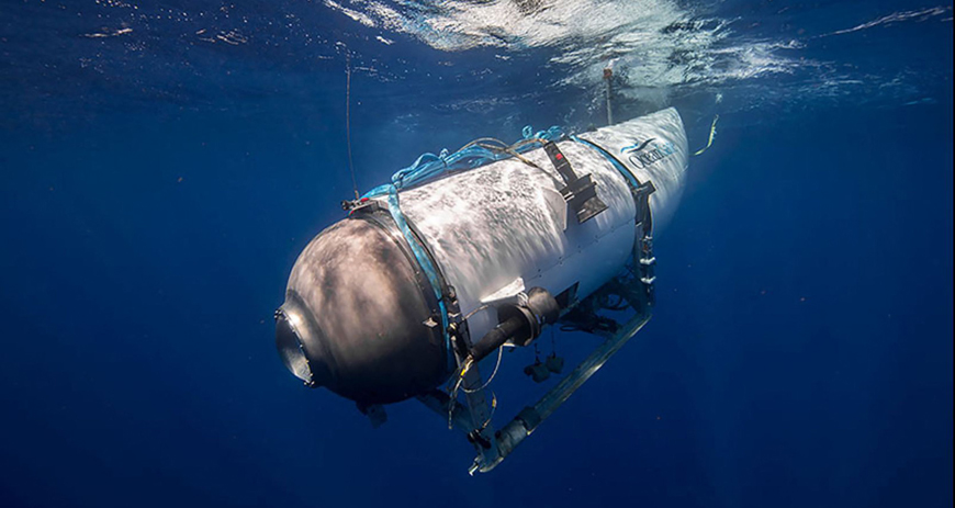 This undated image, courtesy of OceanGate Expeditions, shows their Titan submersible beginning a descent (AFP photo/OceanGate Expeditions)