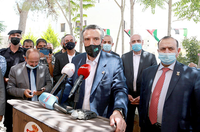 Minister of Tourism and Antiquities Nayef Al Fayez speaks during the opening of the new season of the ‘Urdun Jannah’ programme in Madaba, some 30km southwest of Amman, on Thursday (Photo courtesy of Tourism Ministry)