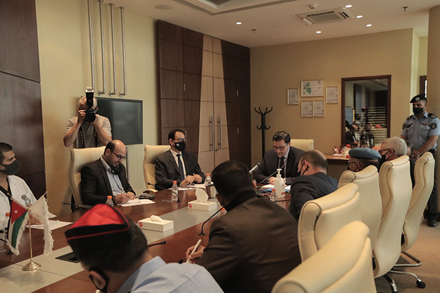 Transport Minister Khaled Saif speaks during a press conference at Queen Alia International Airport in Amman on Thursday (Petra photo)