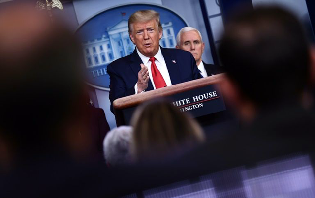 The coronavirus crisis has disrupted the US election campaign but President Donald Trump is hoping he'll get lucky with the timing (AFP photo)