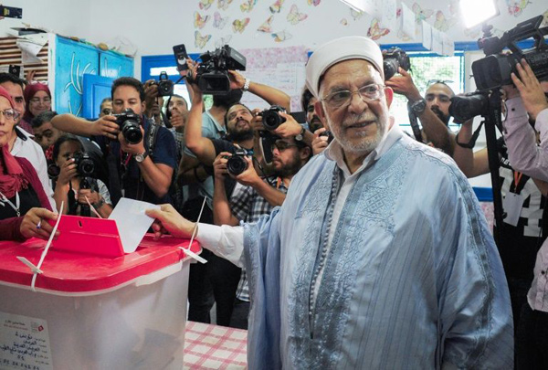 Ennahdha's presidential candidate Abdelfattah Mourou came third — a disappointing result for the largest party in parliament (AFP photo)