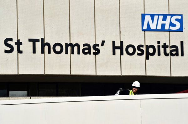 Prime Minister Johnson praised staff at St Thomas' Hospital in London saying he owed the medics his life (AFP photo)