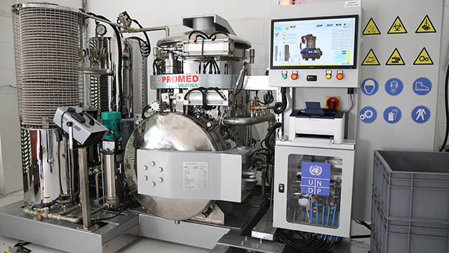 UNDP Jordan has installed seven devices that sterilise medical waste before it goes to municipal dumping sites as part of a new project to improve medical waste disposal amid the novel coronavirus outbreak in Jordan (Photo courtesy of UNDP Jordan)