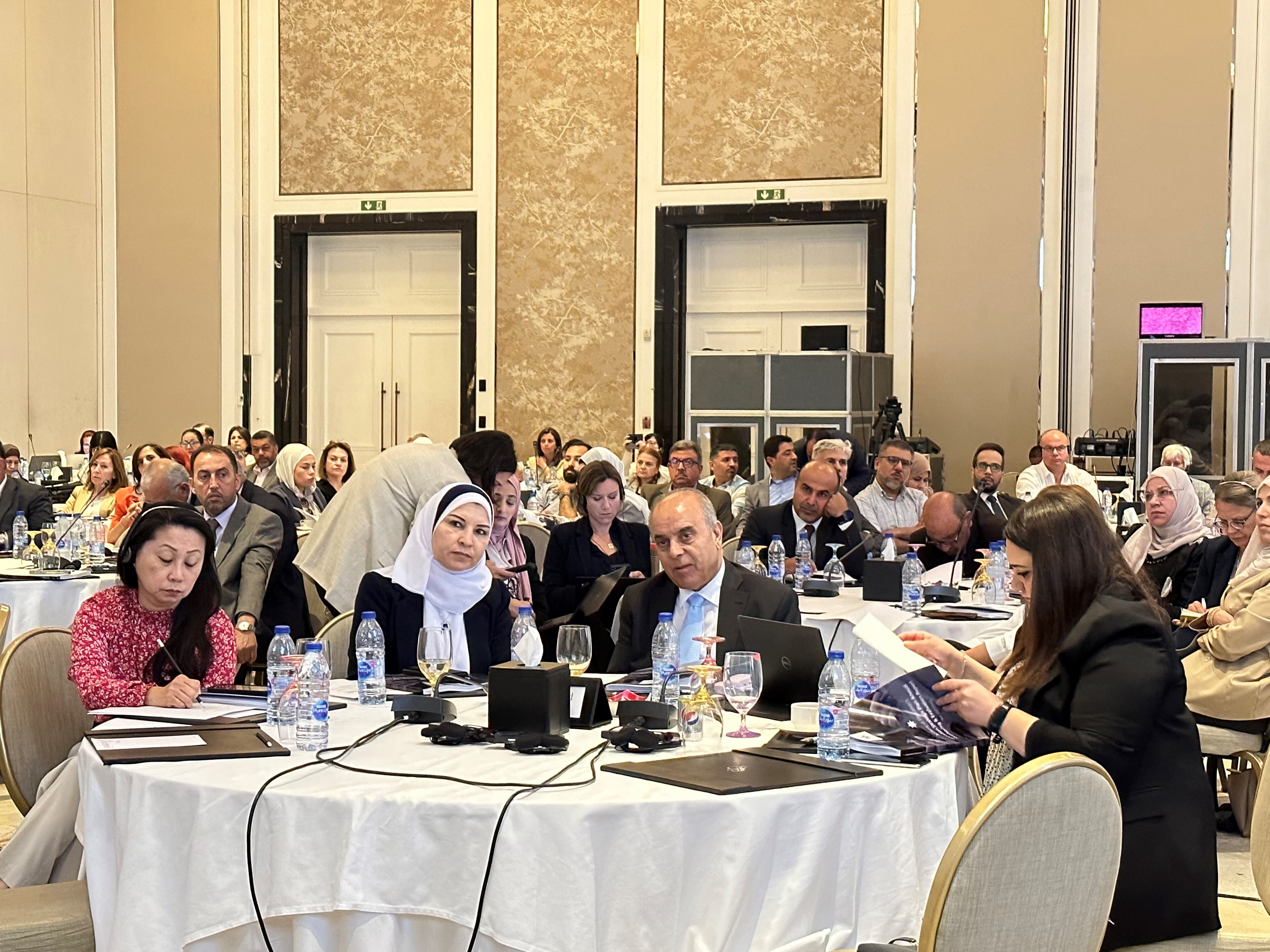Minister of Education Azmi Mahafza and guests during the joint review of the progress of its Education Strategic Plan for 2022 (Photo courtesy of UNESCO)