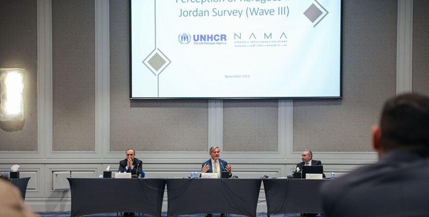 UNHCR Representative in Jordan Dominik Bartsch speaks during a press conference on Wednesday (Photo courtesy of UNHCR)