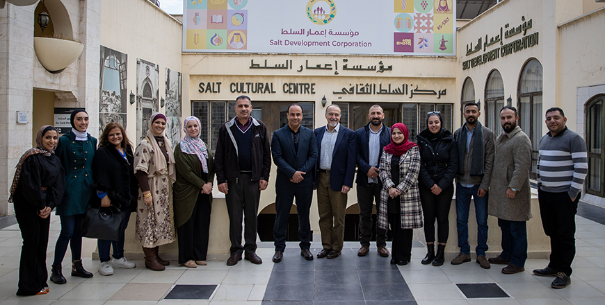 US Ambassador Henry T. Wooster poses for a photo during a visit to Balqa on Tuesday (Photo courtesy of US embassy)