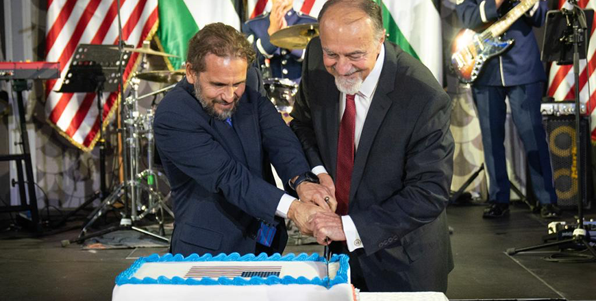 US Ambassador Henry Wooster and HH Prince Mired during celebrations marking the 247th anniversary of the independence of the United States of America, in Amman on Monday (Photo courtesy of US embassy) 