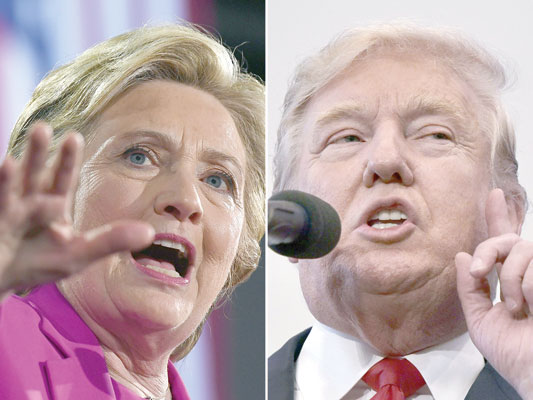 This combo photo shows Democratic presidential candidate Hillary Clinton and Republican presidential candidate Donald Trump (AFP photo)