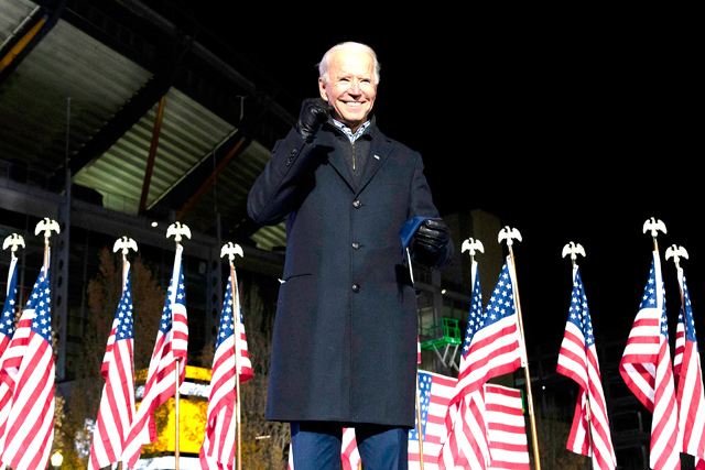 In this file photo taken on Monday Democratic presidential candidate and former US vice president Joe Biden gestures after speaking during a Drive-In Rally at Heinz Field in Pittsburgh, Pennsylvania (AFP photo)