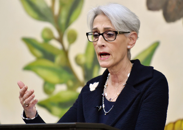 In this file photo taken on January 30, 2015, US Undersecretary of State for Political Affairs Wendy Sherman answers questions during her press conference at the US embassy in Tokyo (AFP photo)