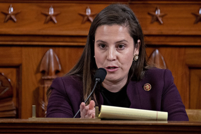 In this file photo Representative Elise Stefanik, a Republican from New York, questions witnesses during a House Intelligence Committee impeachment inquiry hearing on Capitol Hill on November 21, 2019 in Washington, DC (AFP photo)